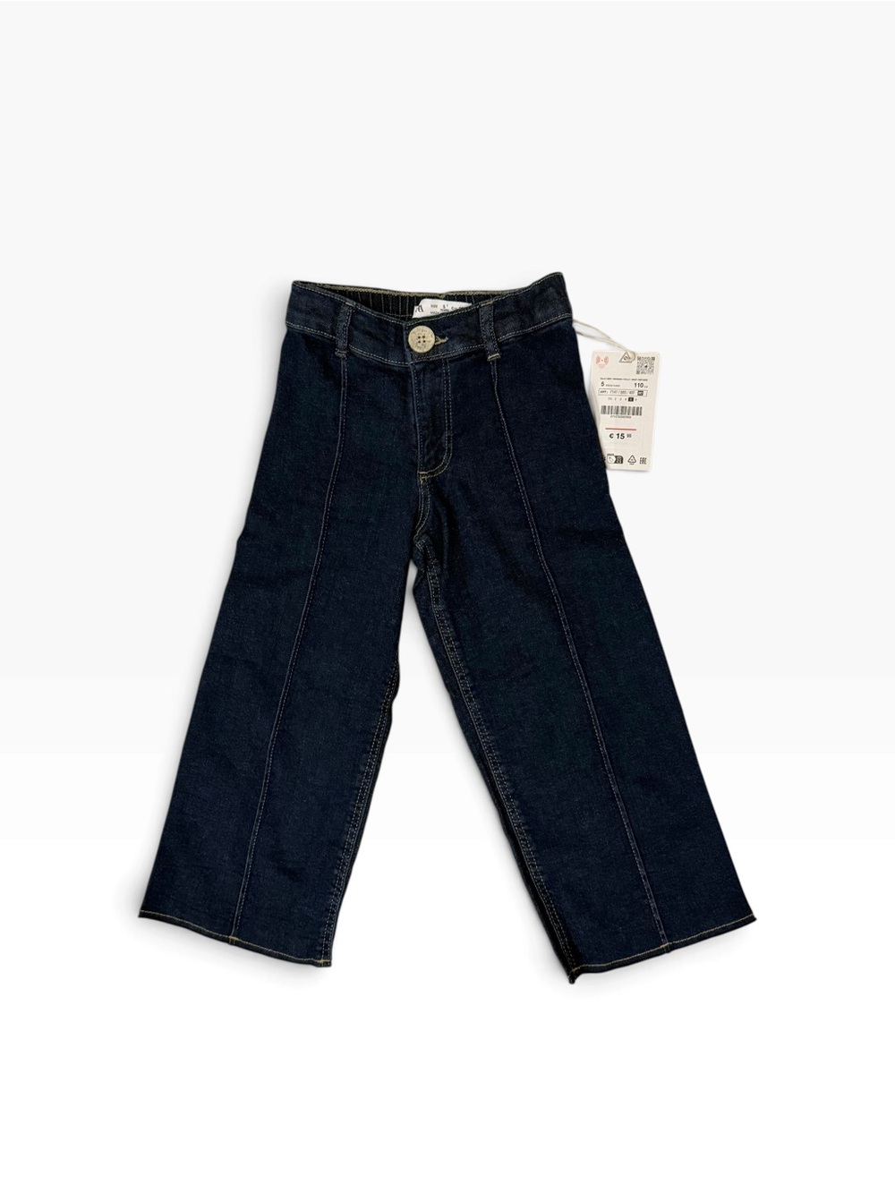 Zara Navy Wide-Leg Kids Denim Pants